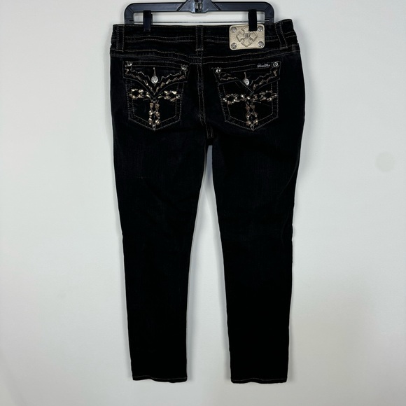 Women's Black Miss Me Skinny Jeans Sz 33 - Picture 2 of 5
